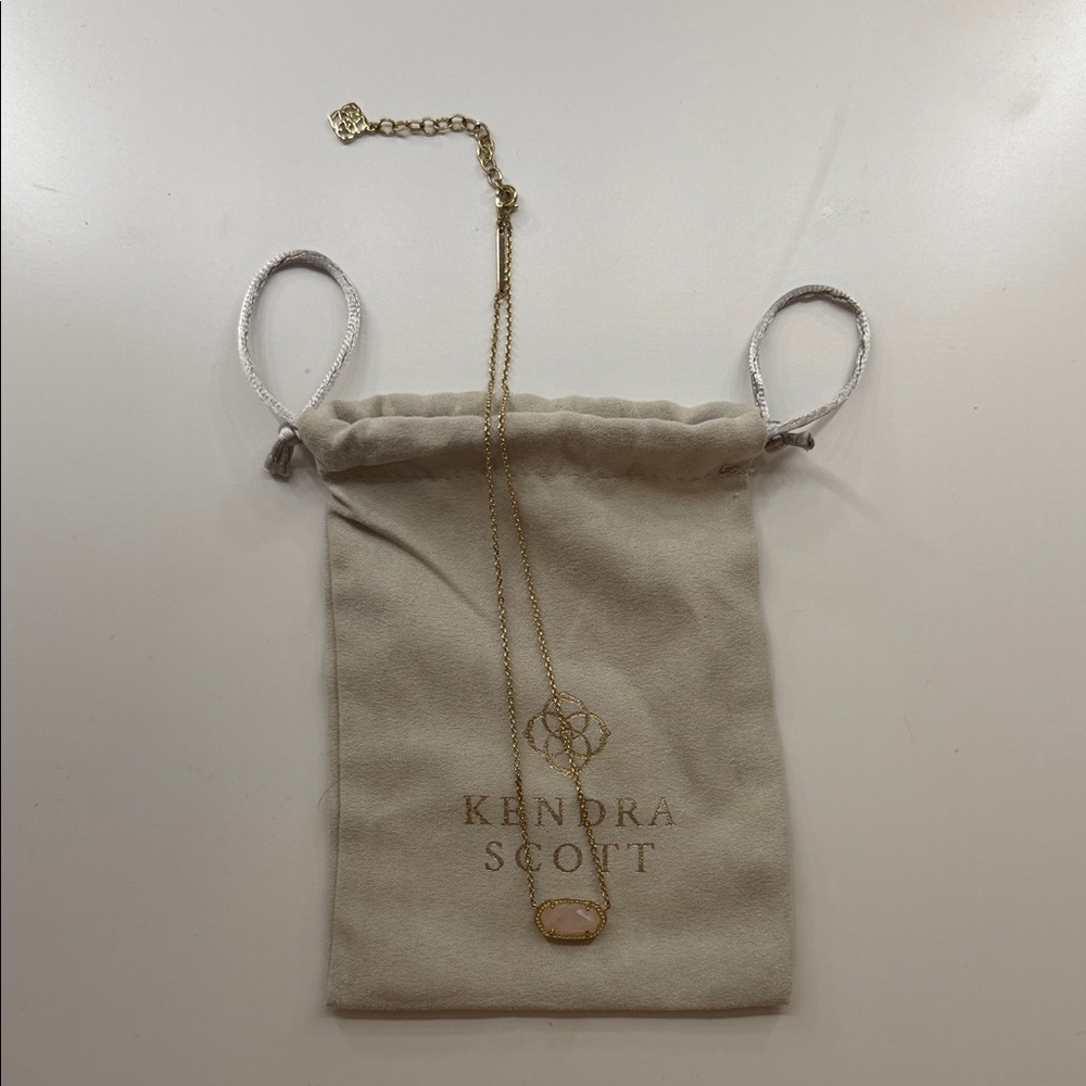 Kendra Scott Elisa Rose Quartz Necklace